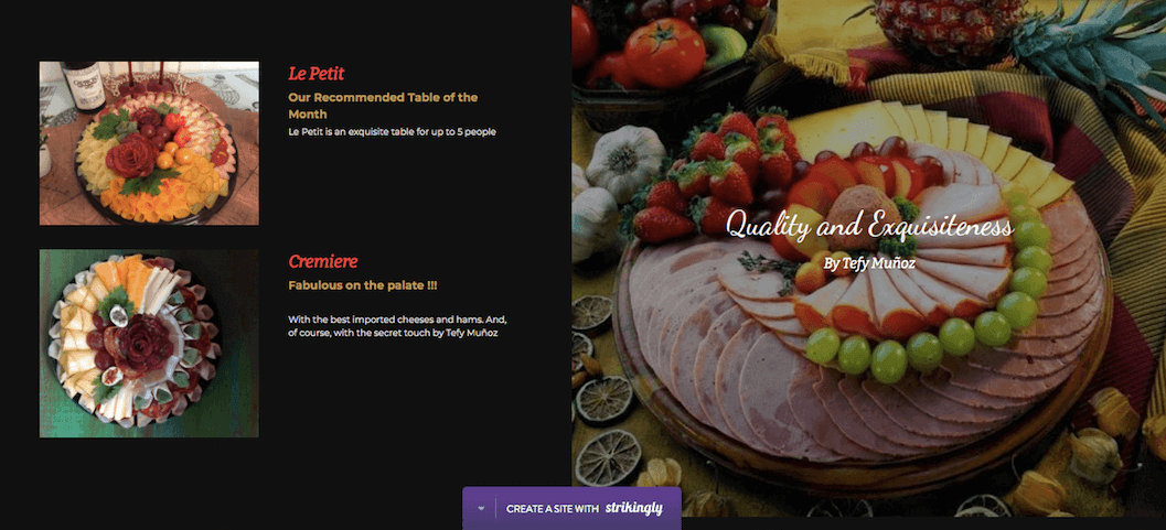 various food products or meals being sold on a website various food products or meals being sold on a website